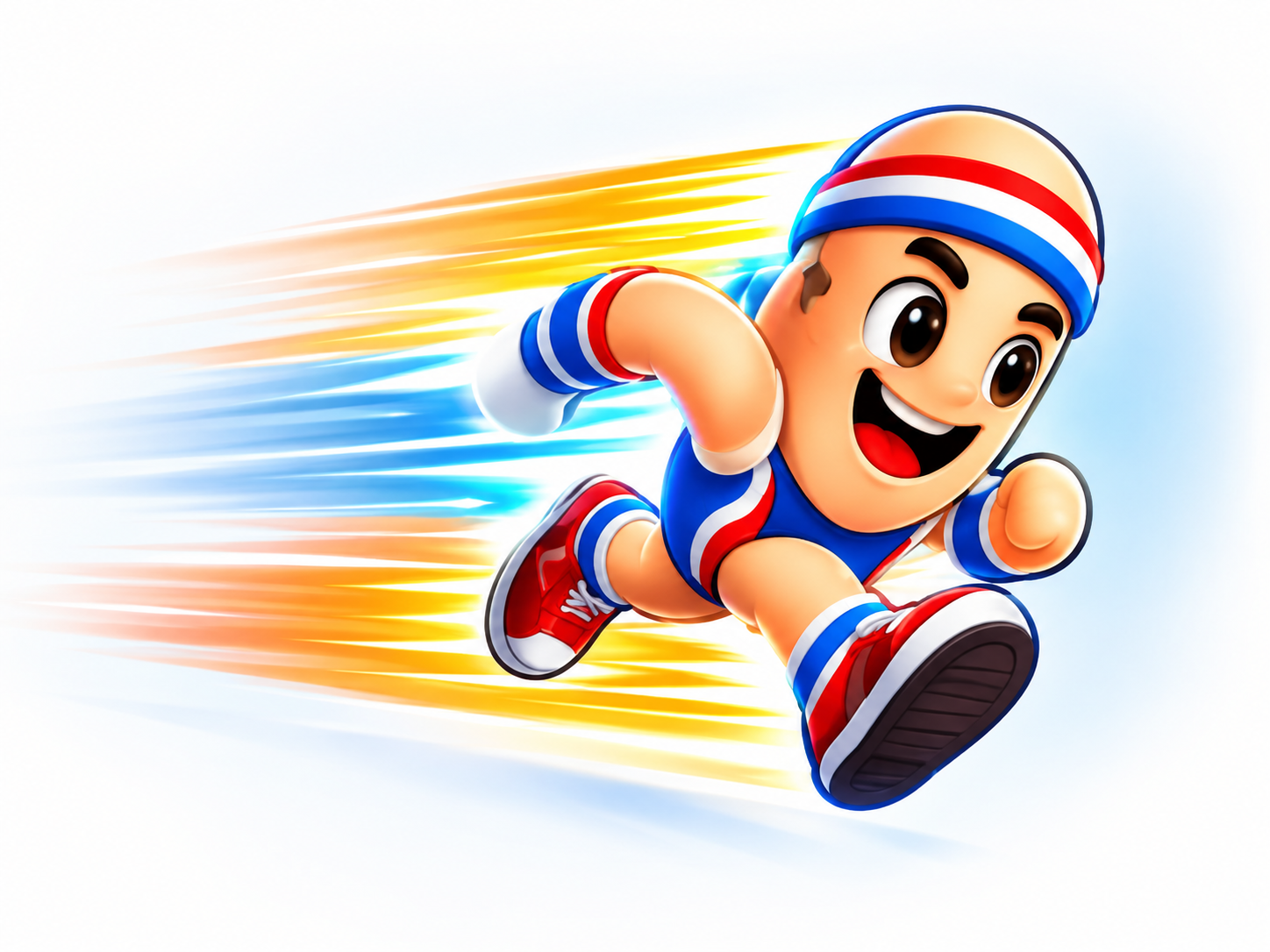 Mascotte de Sprint Fingers en pleine accélération